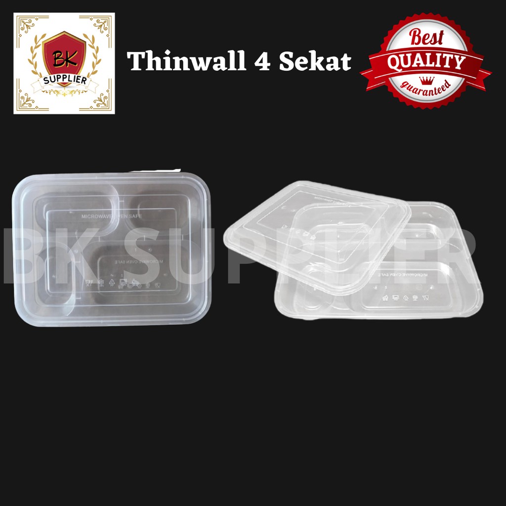 Thinwall Sekat 4 isi 1pcs / Thinwall Bento / Thinwall Kotak / Thinwall Sekat