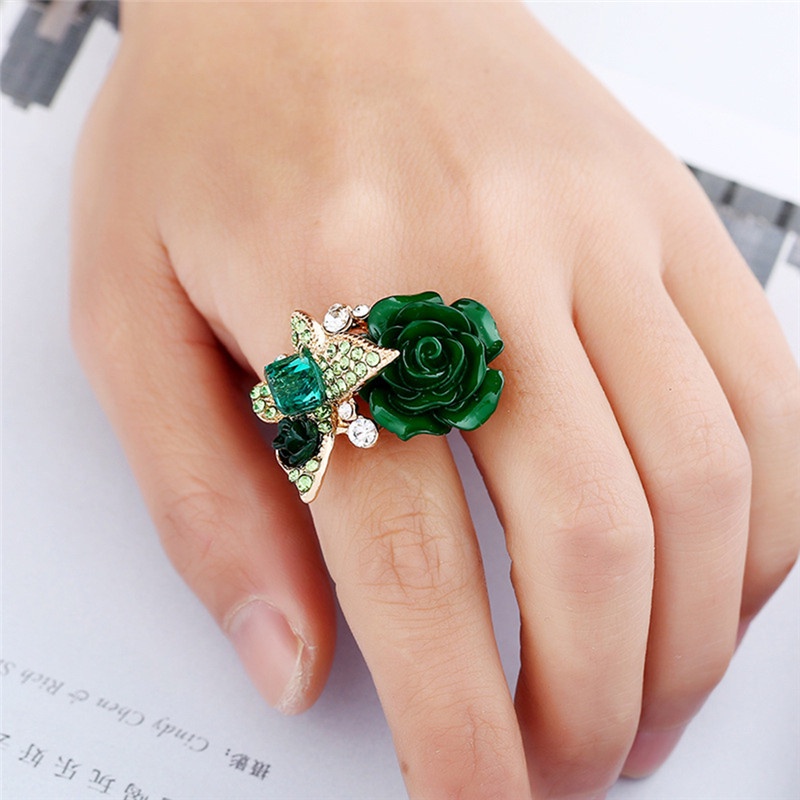 Butterfly Cincin Kristal Berlian Imitasi Bentuk Kupu-Kupu Adjustable Untuk Pertunangan