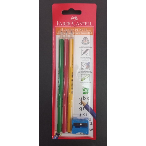 

Pensil Faber Castell Junior SET 3 + SHARPENER / Fabercastell JUNIOR / Junior Triangular