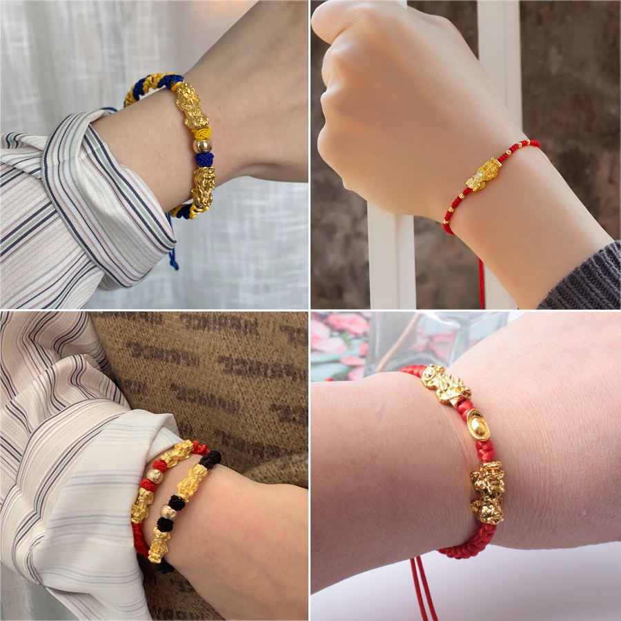 Gelang Tali Merah Dan Hitam Adjustable Untuk Hadiah Ulang Tahun