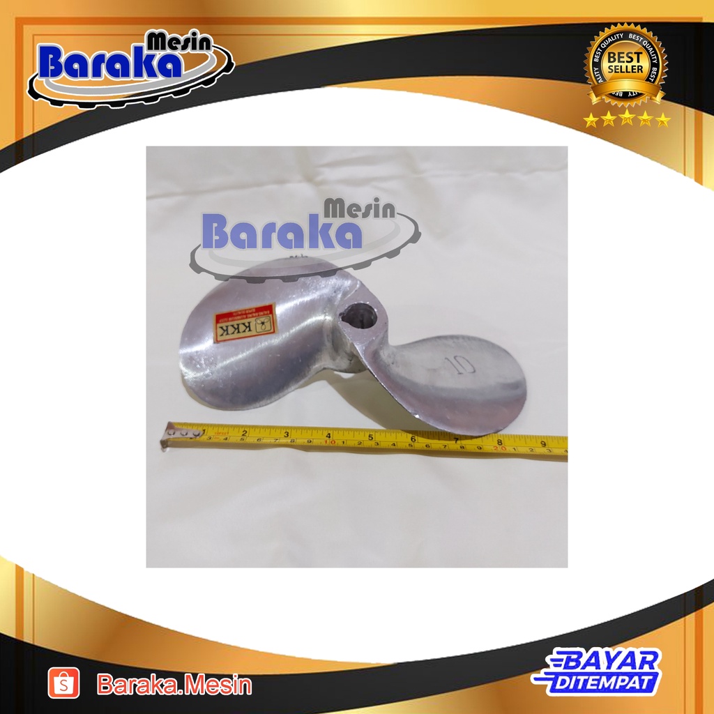 Baling aluminium d2 x 10  / 9 kipas baling ketinting kapal perahu daun2 no 10