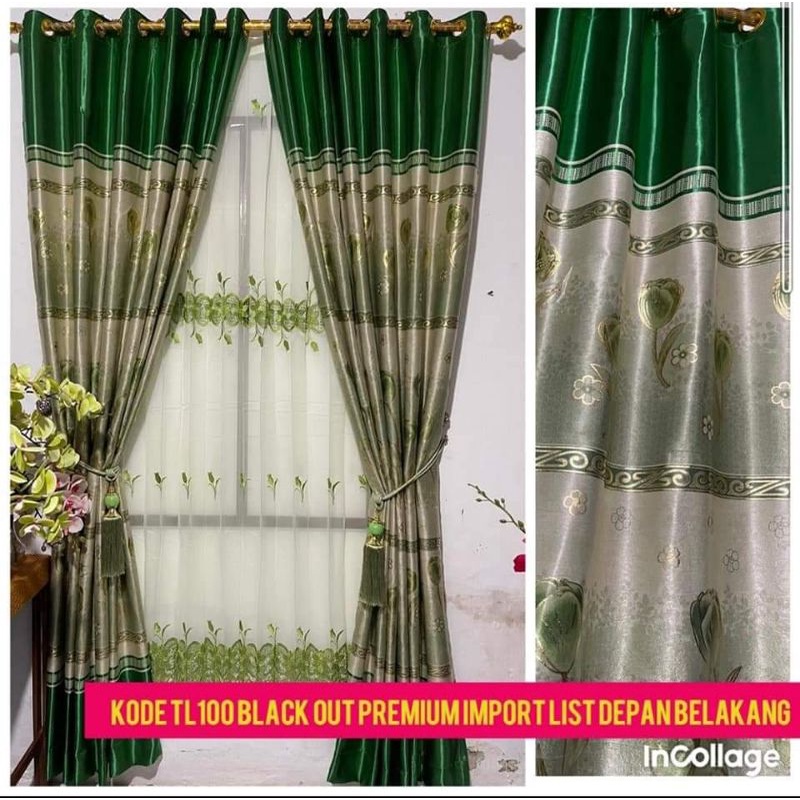 gorden blackout import primas bunga tulip hijau