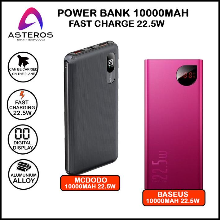 Baseus Adaman Power Bank Digital Display 10000Mah Fast Charging 22.5W