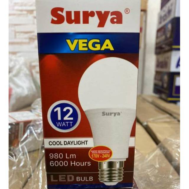 Surya Vega 12 Watt led bulb surya 12 watt bohlam lampu bergaransi cool daylight surya vega 12w 12 w