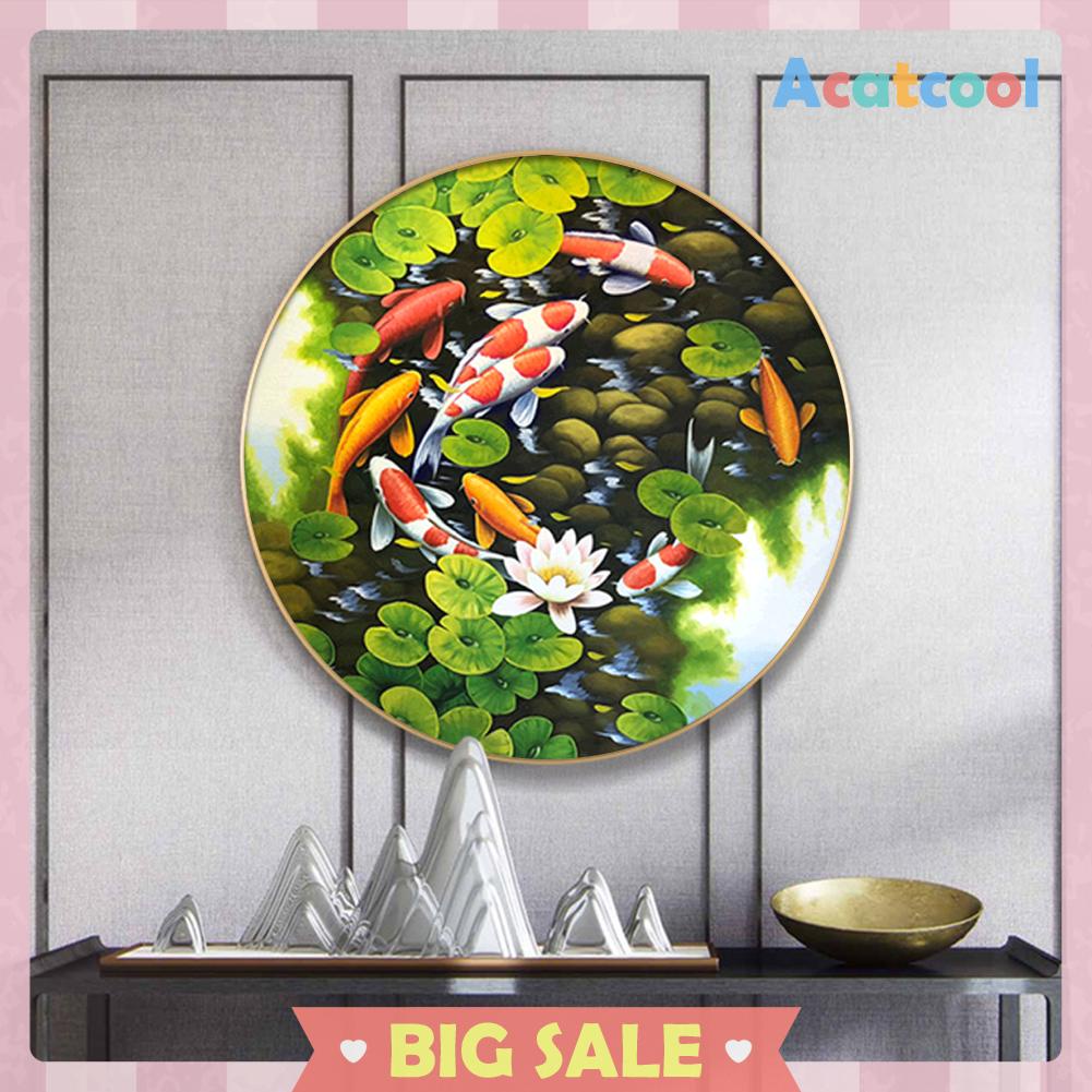 Lukisan Sulaman Berlian 5d Jahitan Bersilang Desain Fish Model Diy