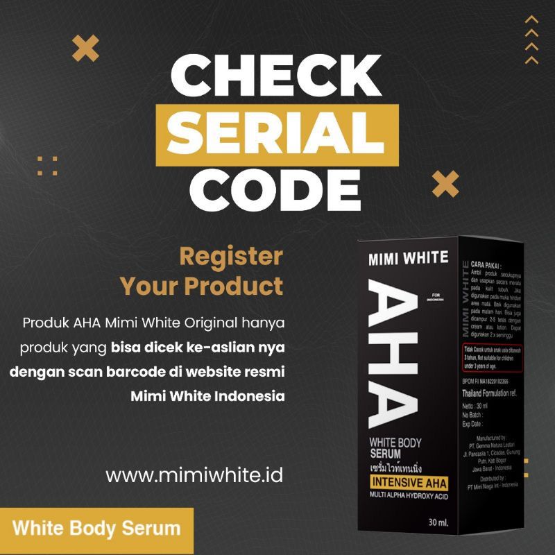 [BPOM] MIMI WHITE AHA BODY SERUM THAILAND ORIGINAL