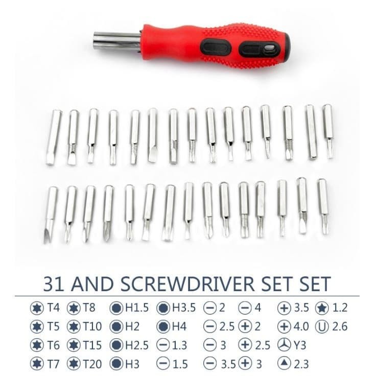 Obeng Set Reparasi EDC Tools Kit Set PC HP BULK 31 in 1 Multifungsi