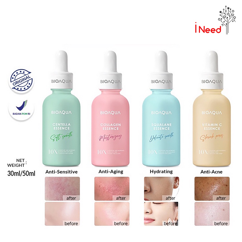 (INEED) BIOAQUA pemutih wajah essence oil face blemish serum centella ESSENCE whitening memutihkan brightening