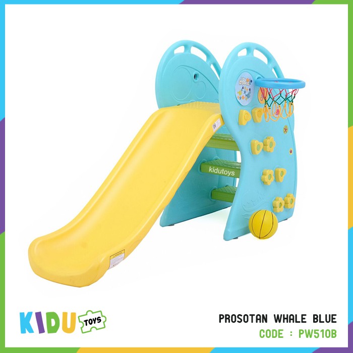 Prosotan Anak Whale KC510 Labeille Biru Hijau Merah / Prosotan Whale Slide Kidu Toys