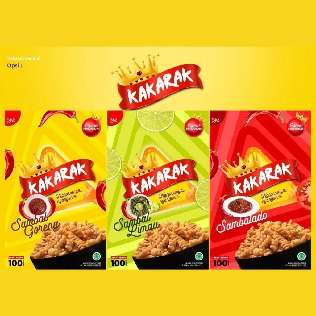 

KAKARAK Makaroni Makanan Ringan Variant Sambal 100gr