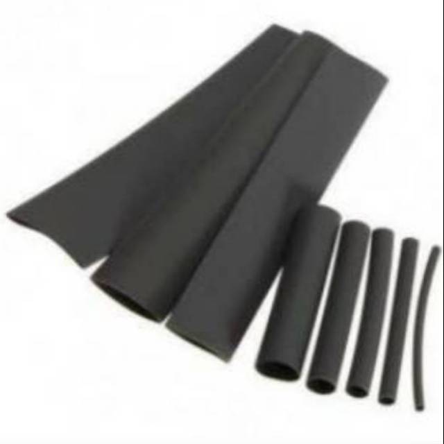 Heat Shrink Tube / Selongsong Bakar / Isolasi Bakar 5mm HITAM (Per Meter)