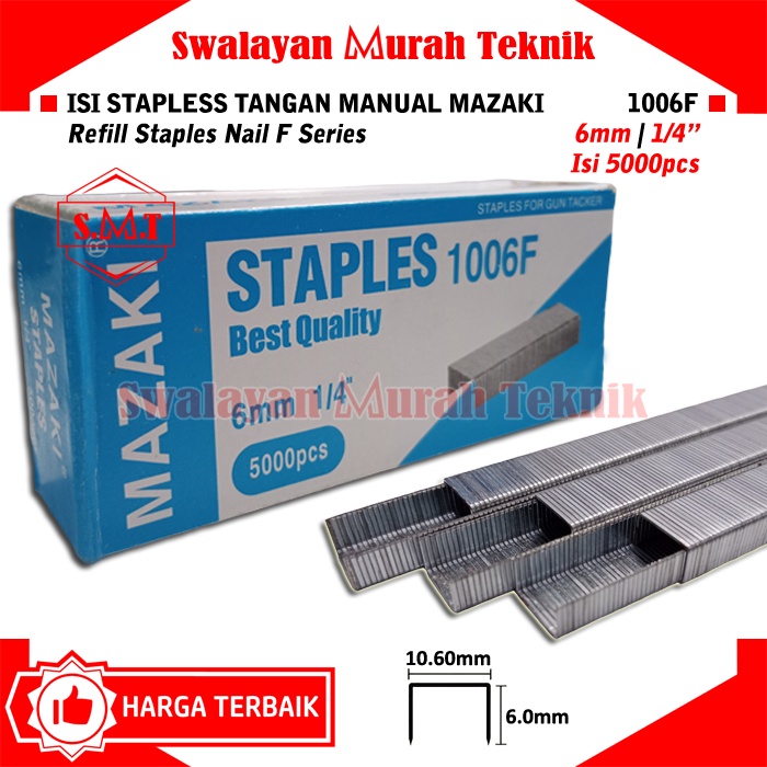 

MAZAKI 1006F Isi Staples Tangan Manual 6 mm Refill Stapler Nail