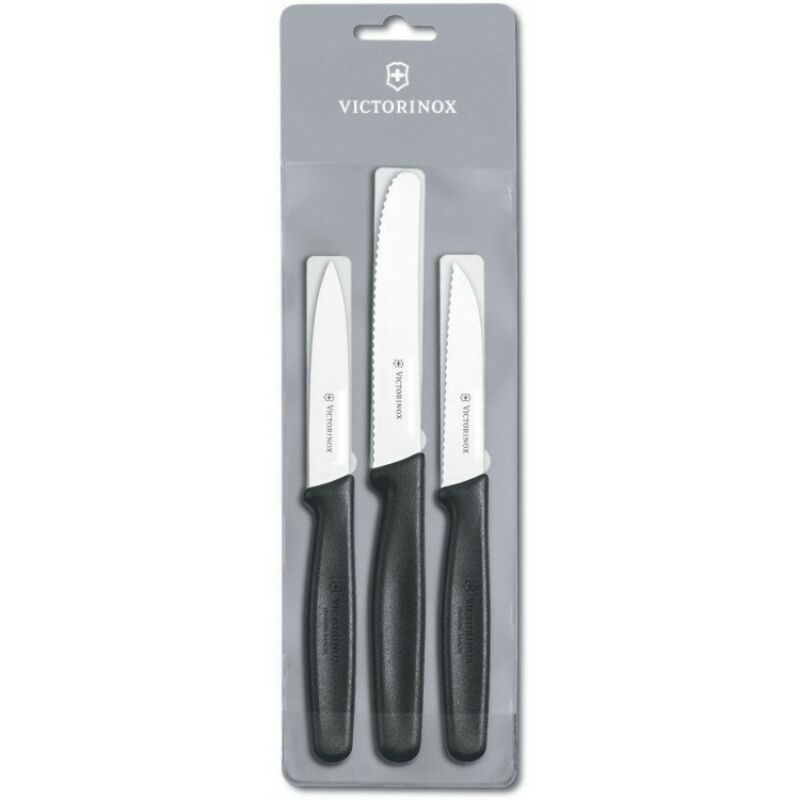 Paring Knife Victorinox Set 3pcs Black 5.1113.3 / Pisau Multifungsi