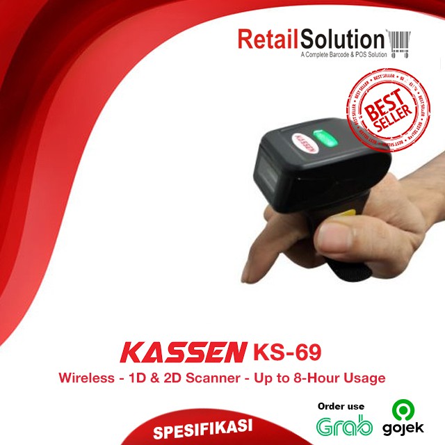 Barcode Scanner Cincin Ring - Kassen KS69 / KS-69 / KS 69