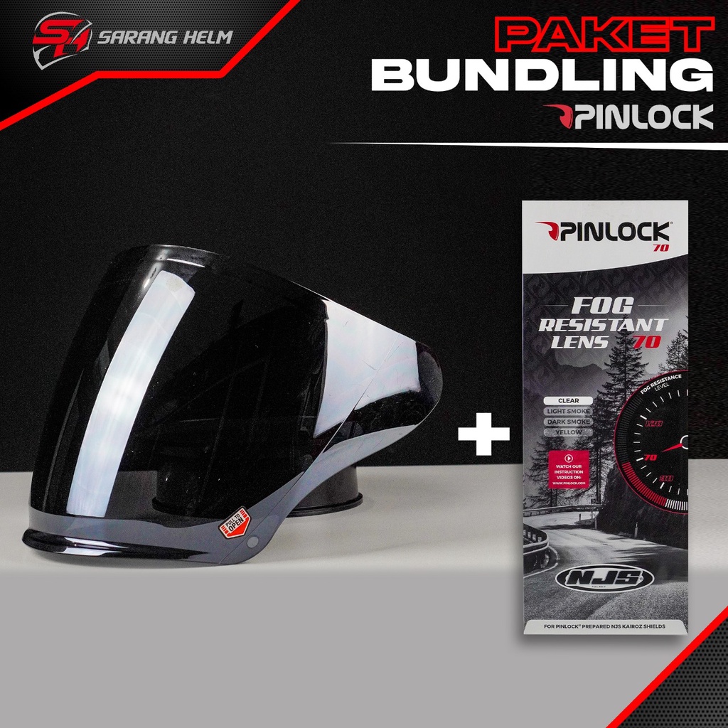 Pinlock 70 Original NJS Kairoz (PNP Untuk Kairoz Dan Kronoz)  - Anti Embun | Aksesoris Helm | Pinlock Kairoz | Pinlock Kronoz | Pinlock 70 | ORI