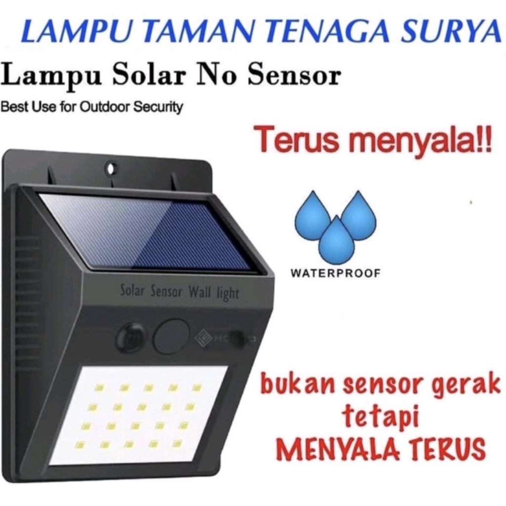 Lampu Sensor Tenaga Surya Solar Sensor 20 LED Wall Light- Lampu Outdoor Lampu Dinding Led Tenaga Surya- Lampu Tembok Tenaga Matahari 20 LED-Hemat Energi