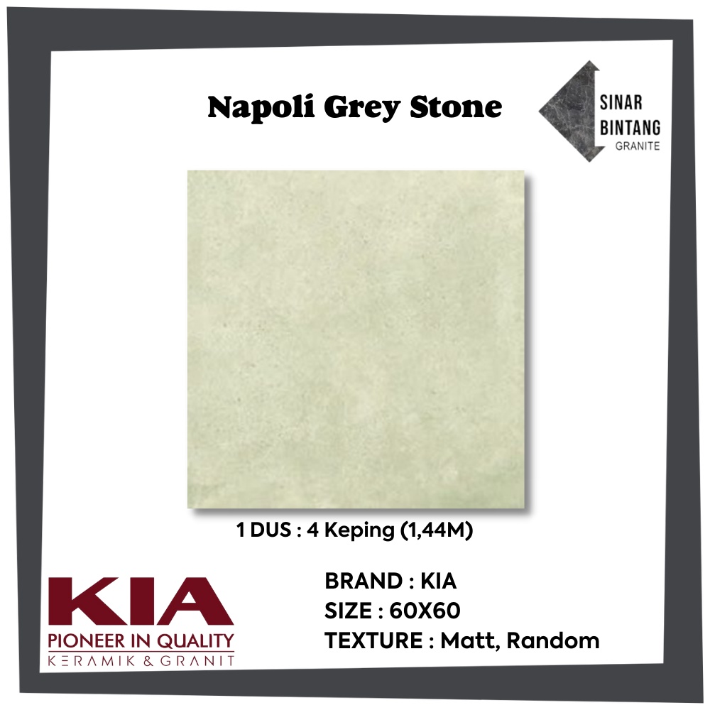 Granit 60X60 | Granit Lantai Napoli Grey Stone KIA
