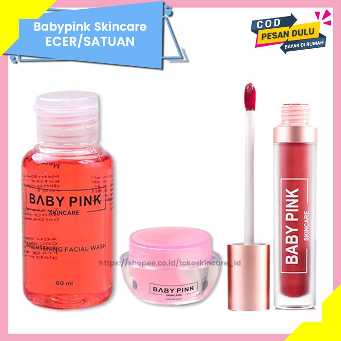 Brightening Facial Wash &amp; Soothing Gel &amp; Babylip Berry Addict Baby Pink Skincare Original BPOM