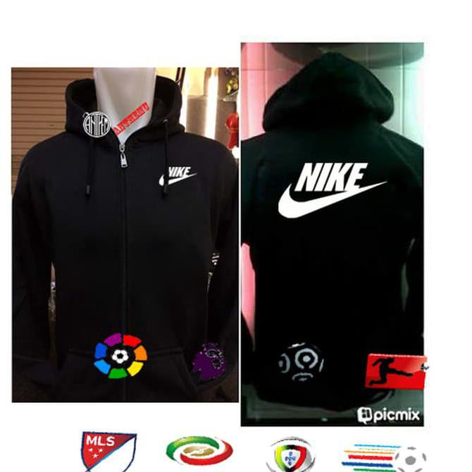 Jaket Hoodie Nike White Black