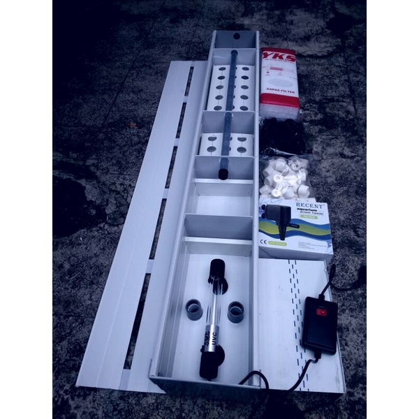 Top Filter Talang Aquarium 100cm + media + lampu UV SP 7 + PH type 103