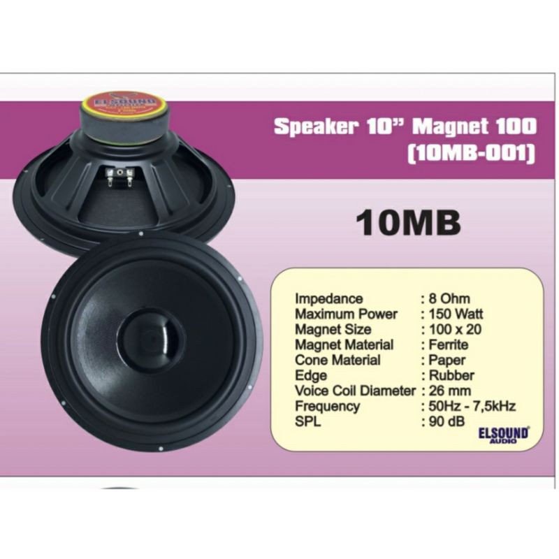 Promo Speaker 1 Pcs Elsound 10 INCH Dan 1 Pcs Tweeter Original