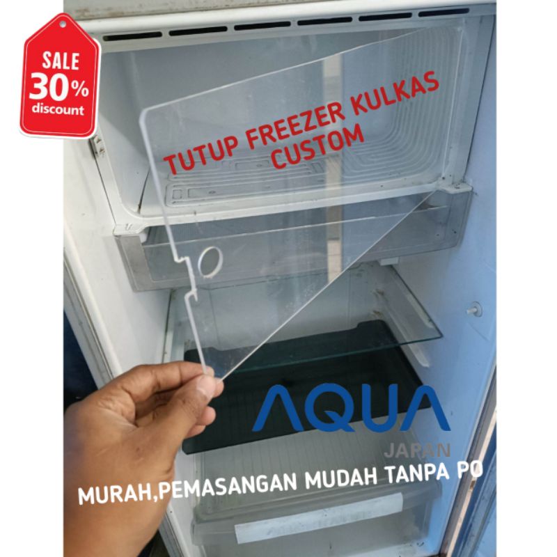 TUTUP FREEZER KULKAS AQUA BAHAN DARI AKRILIK PEMASANGAN MUDAH TANPA PO