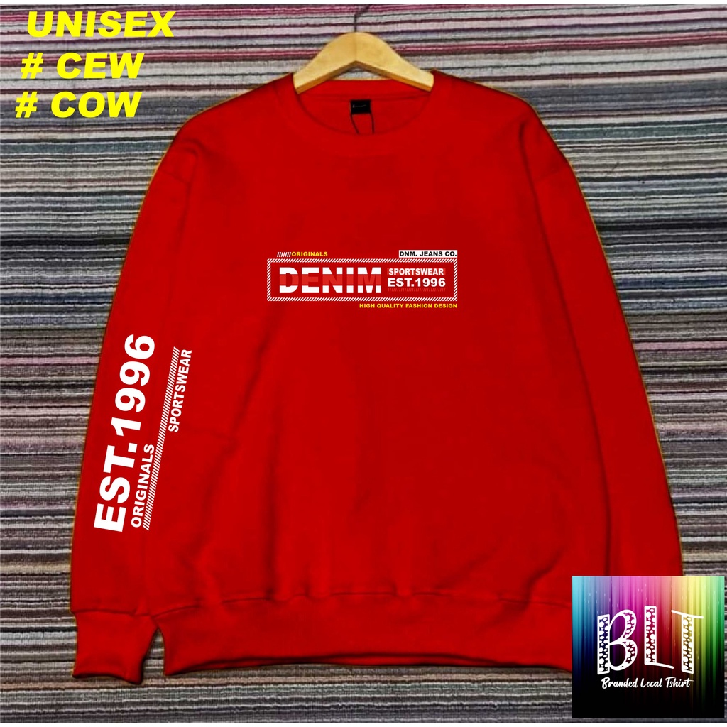 Crewneck Sweater Combed Denim 1996 / Sweater Pria/SWEATER WANITA / Sweater Distro / Outerwear Original Terbaru Termurah Terlaris/UNISEX/SWEATER MURAH/SWEATER 2022