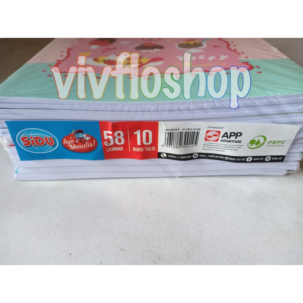 

Buku Tulis Sinar Dunia / Sidu 58 lembar (isi 10)
