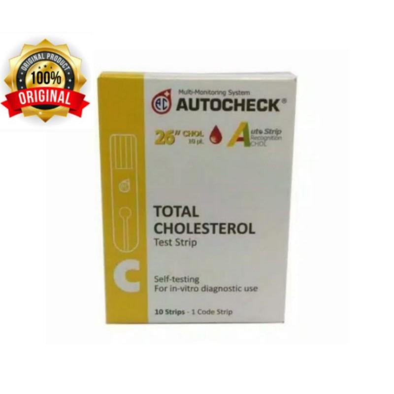 STRIP AUTOCHECK Cholestrol/kolestrol Stik - isi 10 strips