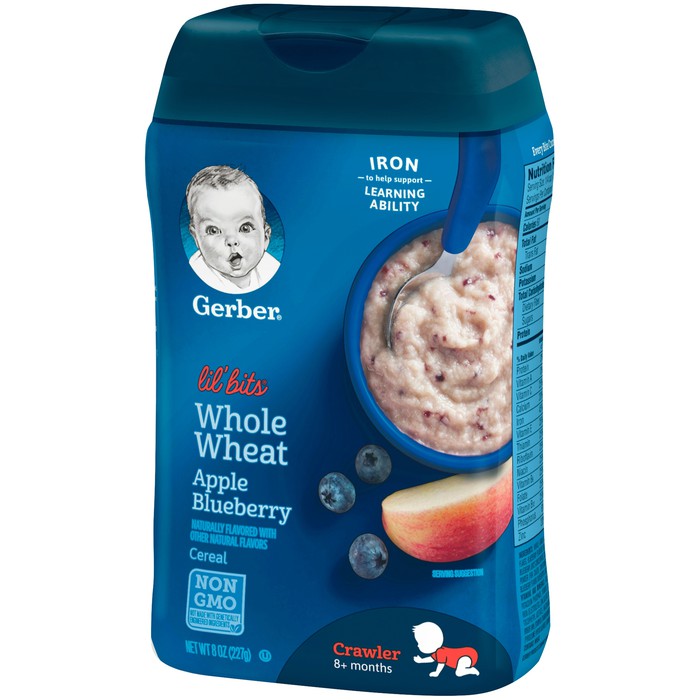gerber lil bits whole wheat apple blueberry cereal