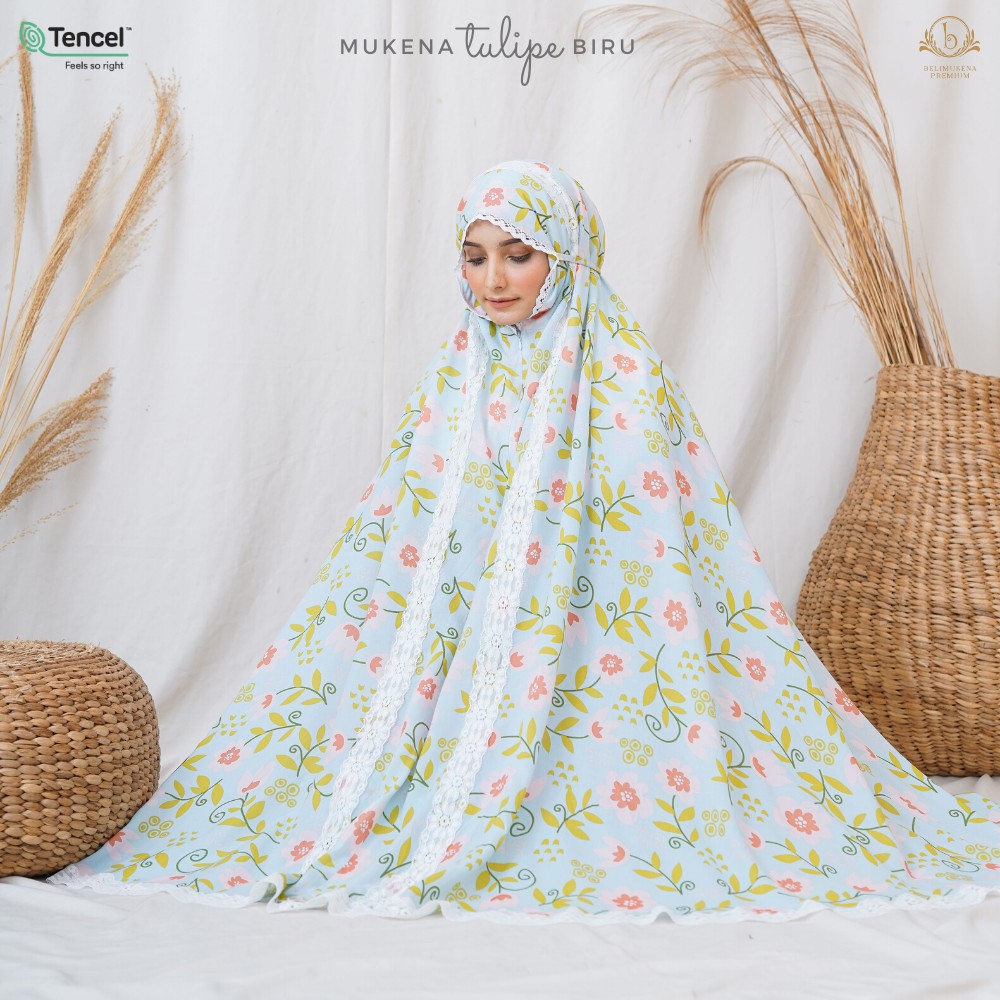 Mukena Tulipe Biru (Mukena 2 in 1)