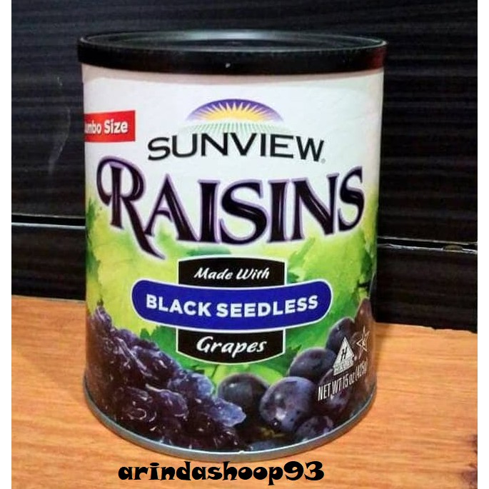 

SUNVIEW RAISINS BLACK SEEDLESS 425GR