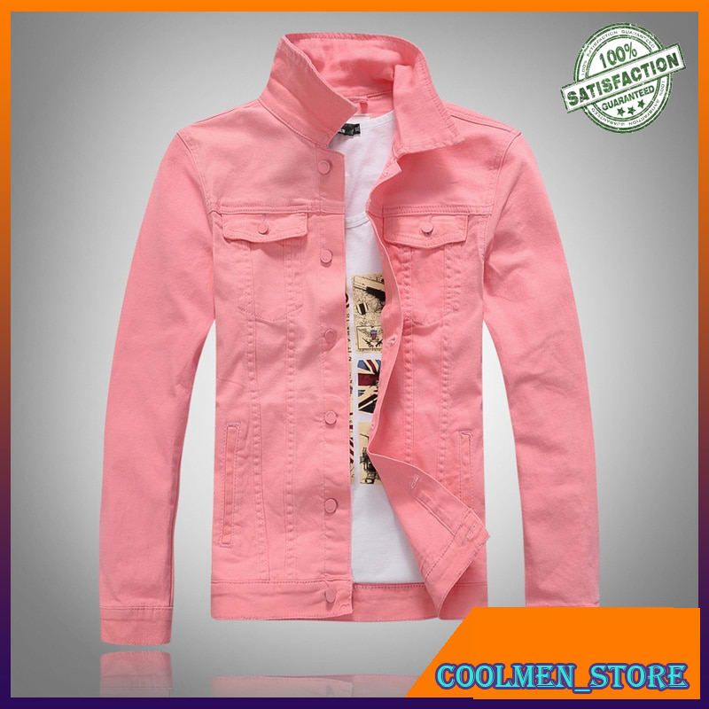 Jaket Jeans Pria / Jaket Denim Pria 2018 Newly Autumn Fashion Mens Jacket 5 Colors Slim Fit Punk