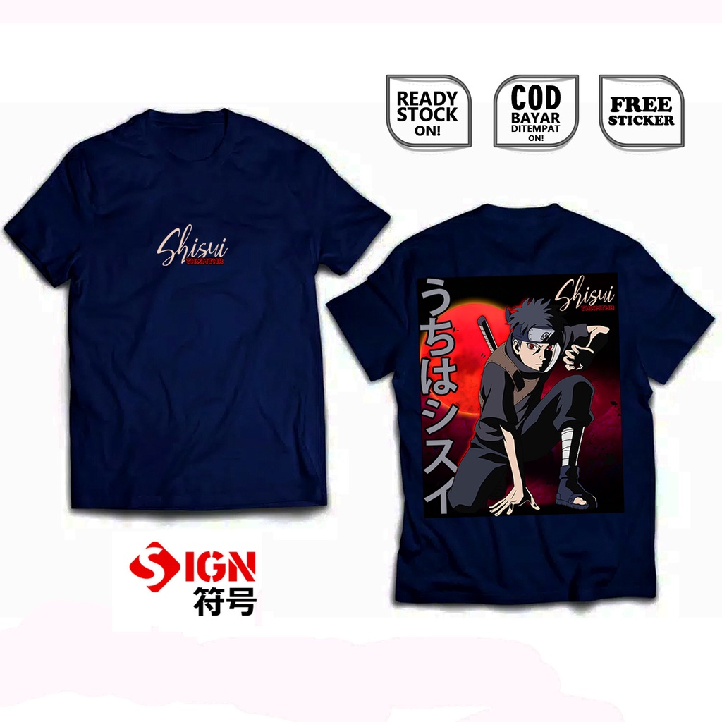 KAOS SHISUI UCHIHA NARUTO SHIPPUDEN ANBU UCHIHA CLAN KONOHA ANIME MANGA MANGEKYO SHARINGAN KURAMA BARYON MODE OTSUTSUKI CLAN KIRIGAKURE AO GENJUTSU WIBU OTAKU BAJU JEPANG JAPAN CULTURE COSPLAY - SIGN CLOTH