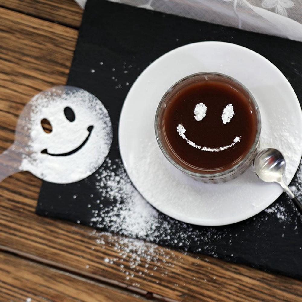 [Elegan] Stensil Kopi Fancy Cake Stencils Gambar Coffeeware Latte Cappucino Cetakan Semprot Busa