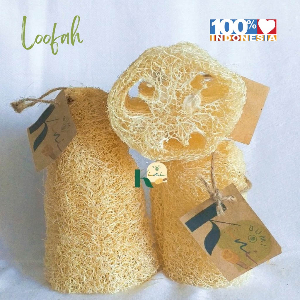 Loofah Gambas Kering Shower Puff Sabut Emes Scrub Badan Spons Mandi Sponge Cuci Piring 10-15 cm