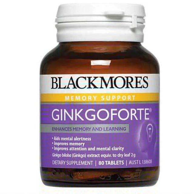 Blackmores ginkgoforte isi 80 tablet/vitamin ginkgo/vitamin otak/vitamin import/blackmores