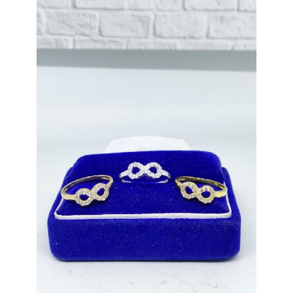 CINCIN PERAK ASLI SILVER 925 LAPIS EMAS/CINCIN INFINITY MATA PUTIH/ASLI SILVER/FASHION WANITA