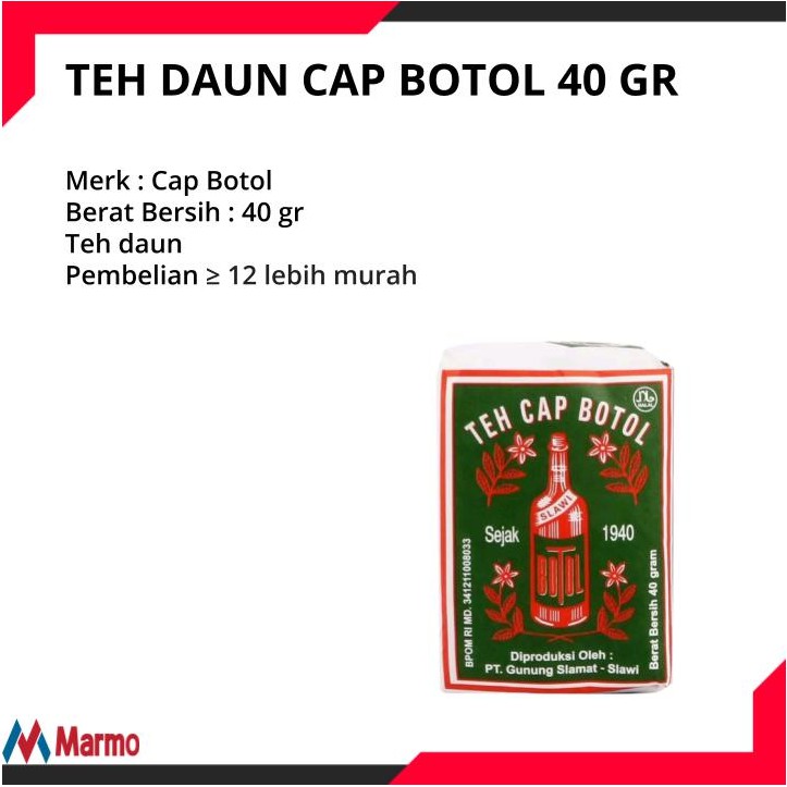 

TEH DAUN CAP BOTOL 40 GR