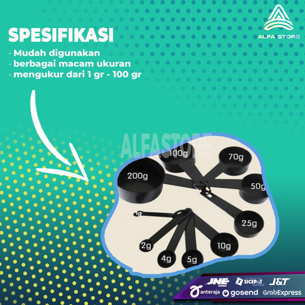 Sendok Takar 10 Pcs Cup Spoon Sendok Takar Ukur Model Mangkok