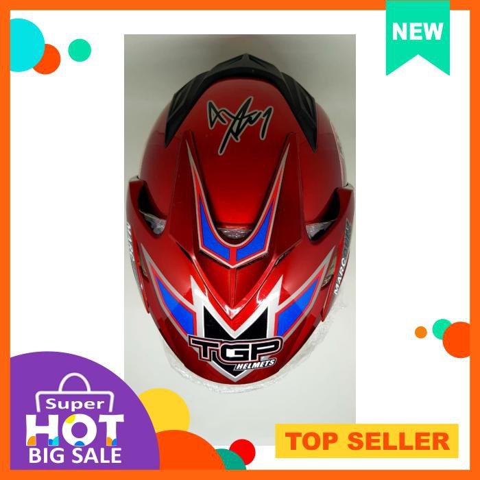 HELM HELMET HELM DOUBLE VISOR MARQUEZ MERAH PROMO!!!