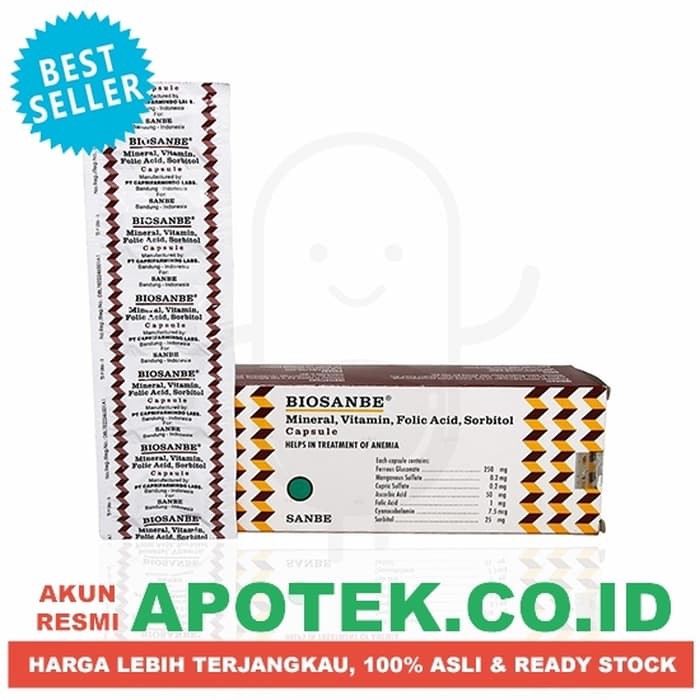 Biosanbe Box/Dus/Dos - Obat Vitamin, Anemia, Zat Besi, Penambah Darah PROMO
