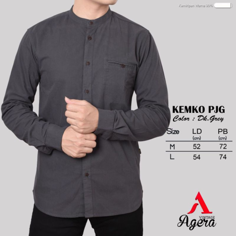 BAJU KEMEJA KOKO KEMKO PRIA LENGAN PANJANG SANGHAI KANCING FULL ORIGINAL AGERA SAJUAK