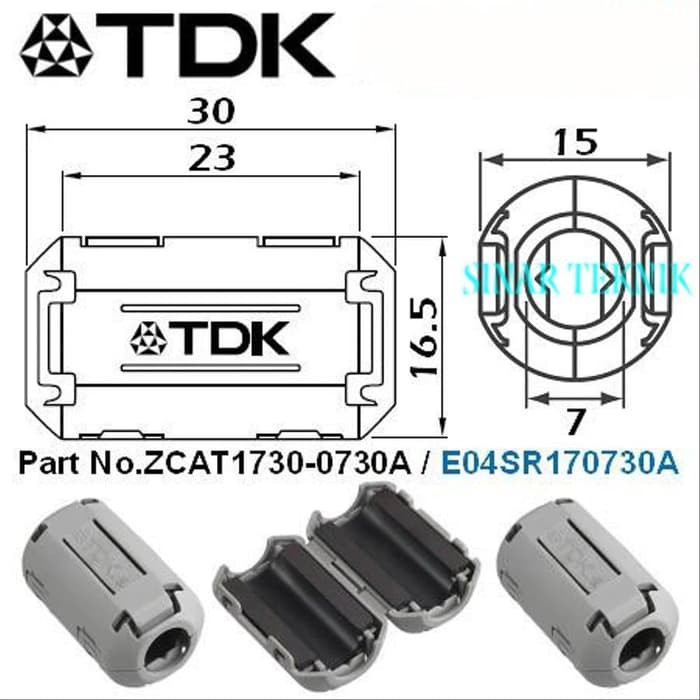 Magnet TDK Ferrite 5mm sampai 8mm Kabel ZCAT1730 0730