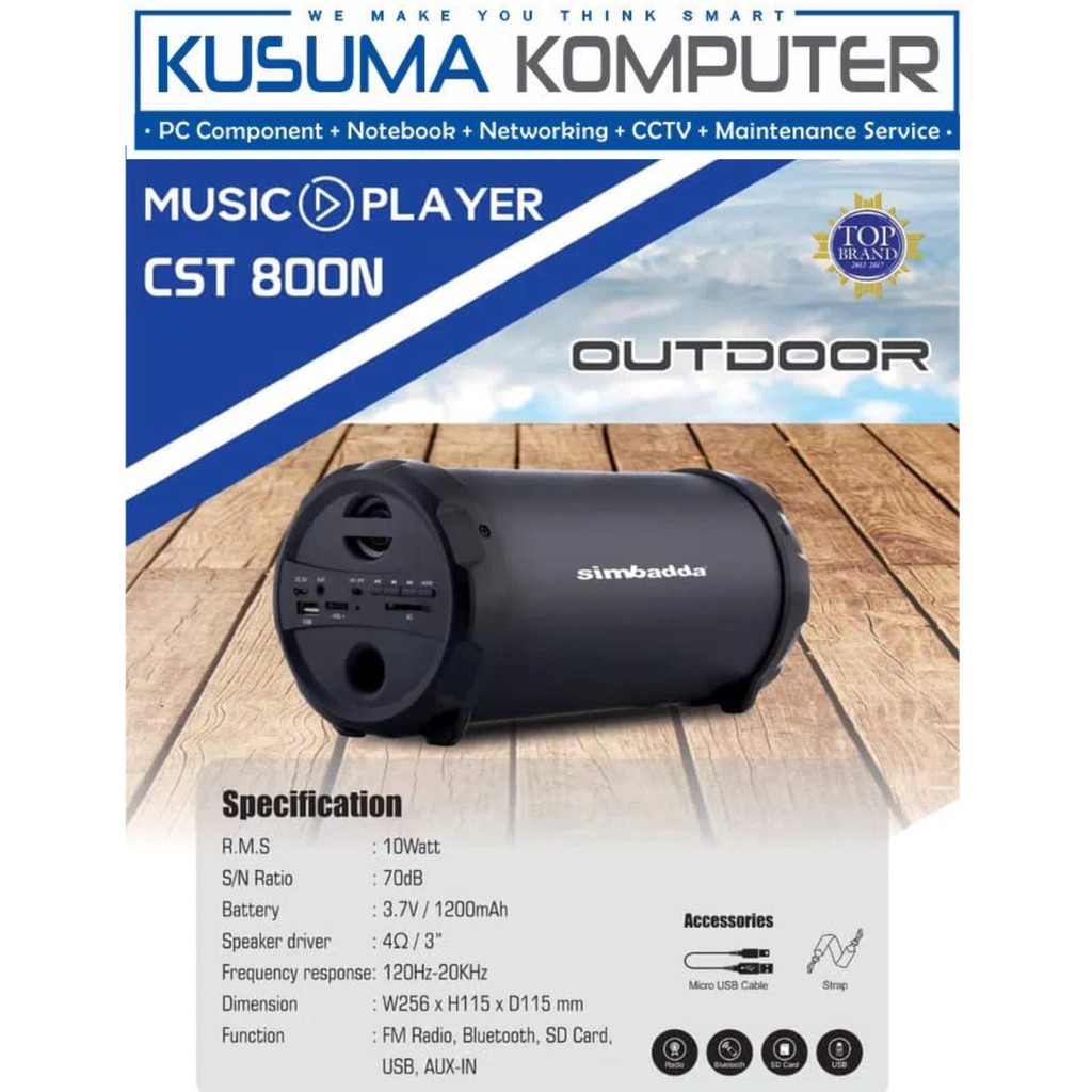 Speaker Portable Outdoor Simbadda CST 800N Bluetooth , Radio , SD card , USB