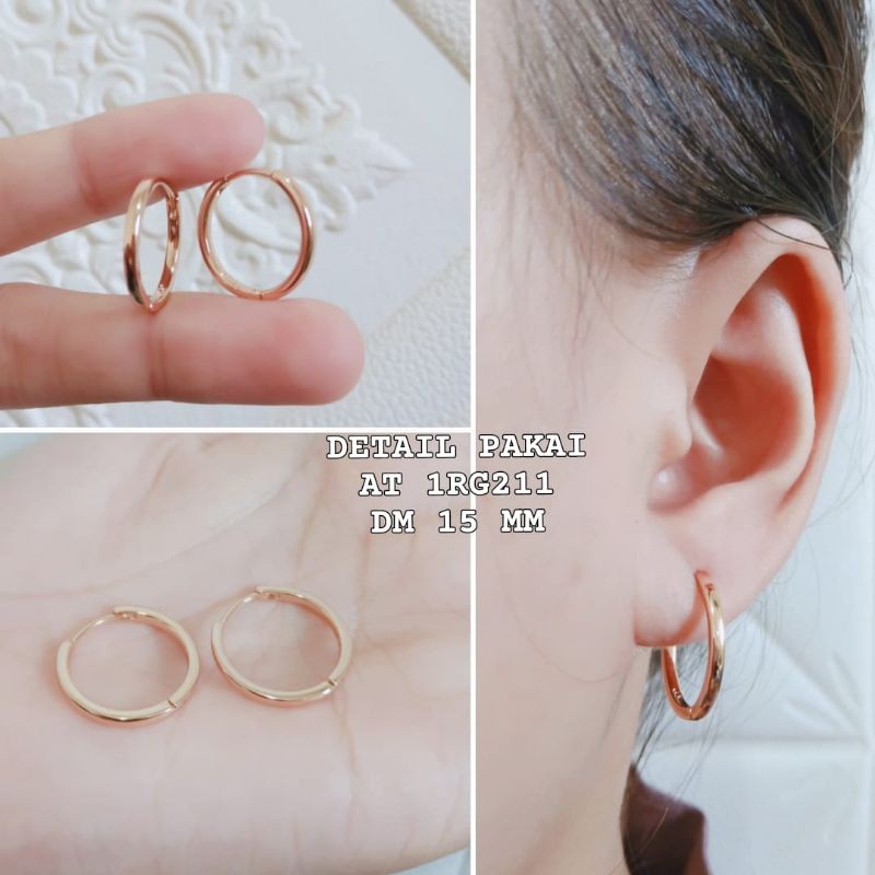 Anting Titanium Bulat Wanita Cocok Dipakai Untuk Sehari hari