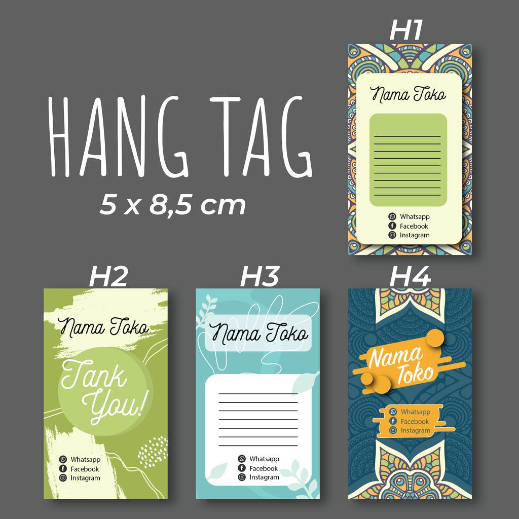 

(ISI 100 PCS) Hang tag Online Shop custom / Hang tag label custom / thank you card custom