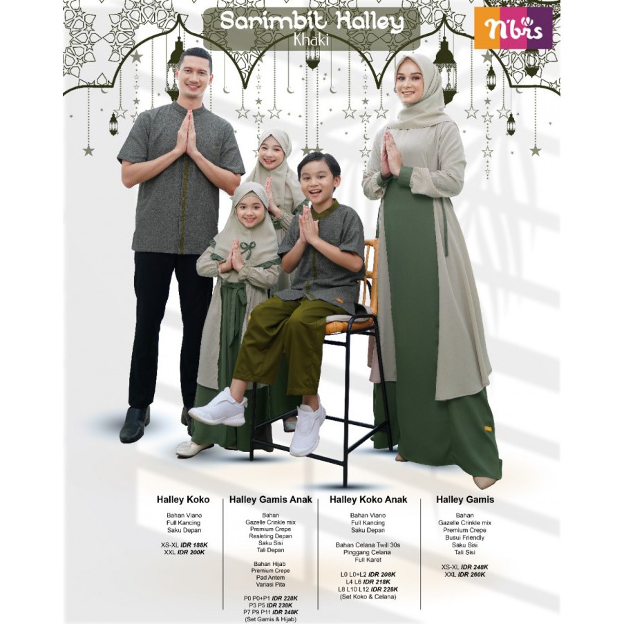 [BISA COD]BAJU GAMIS COUPLE MUSLIM SARIMBIT PASANGAN NIBRAS HALLEY KHAKI GAMIS PROMO TERBARU 2021