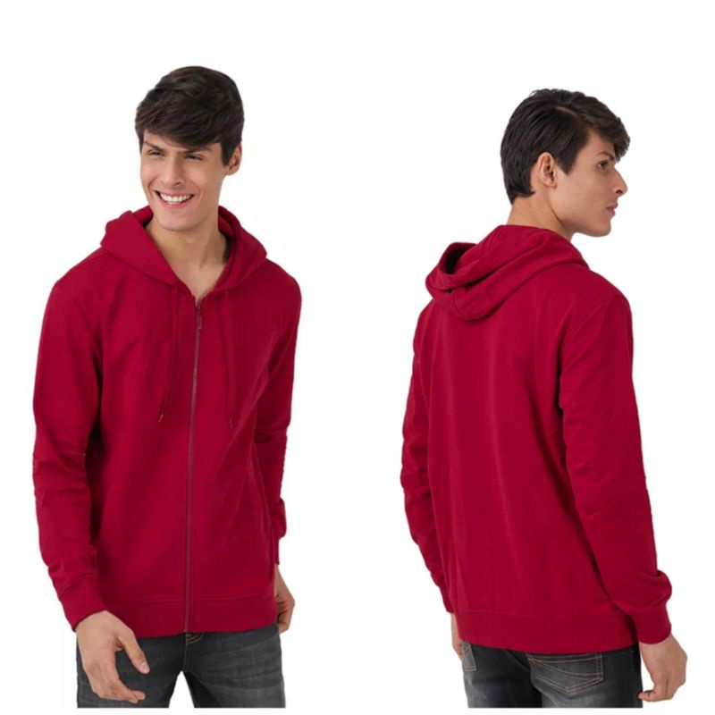 BESUTO Jaket Pria Zip-Up Hoody - Crimson Red