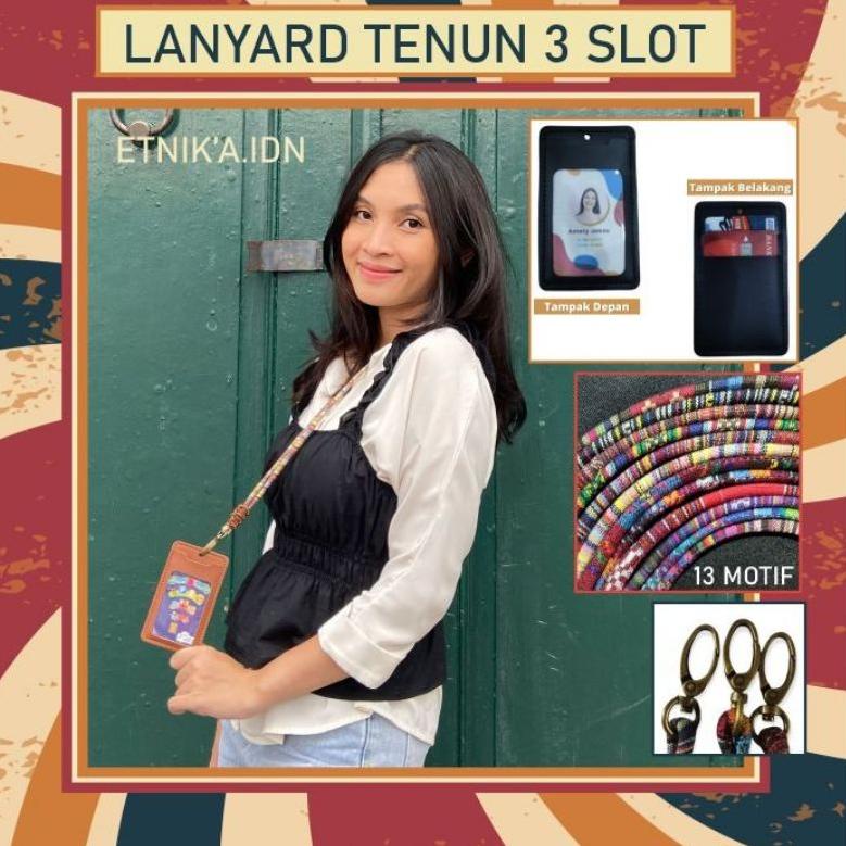 

rxg-16 LANYARD TENUN / ID CARD HOLDER TALI - 3 SLOT KARTU .,..,.,,,,.,